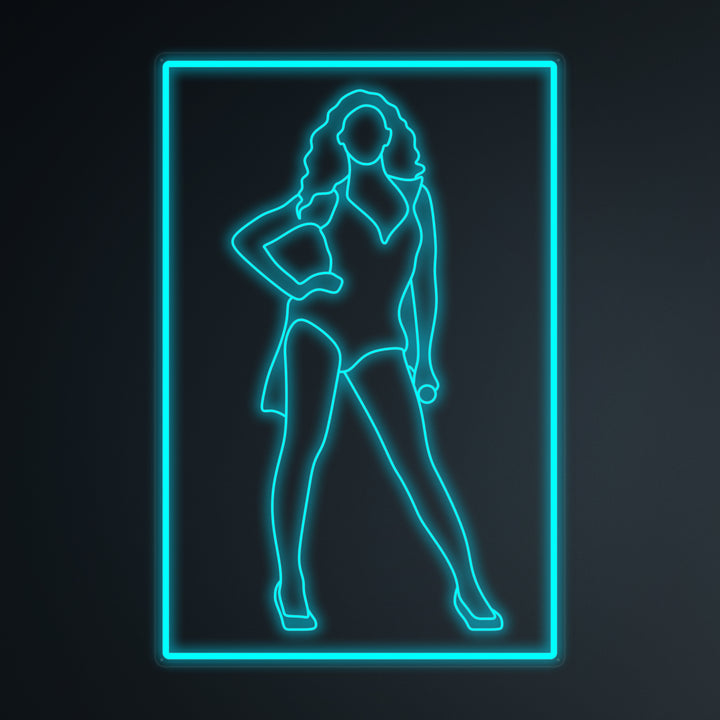"Pop Culture Pop Stars Beyonce" Mini Neon Sign