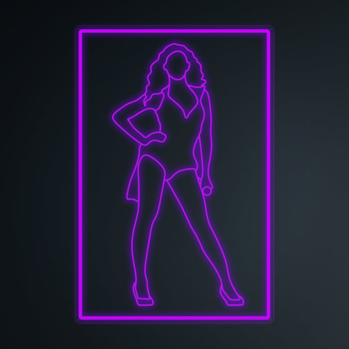 "Pop Culture Pop Stars Beyonce" Mini Neon Sign