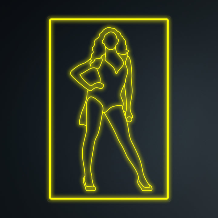 "Pop Culture Pop Stars Beyonce" Mini Neon Sign