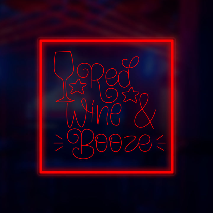 "Red Wine and Booze" Mini Neon Sign