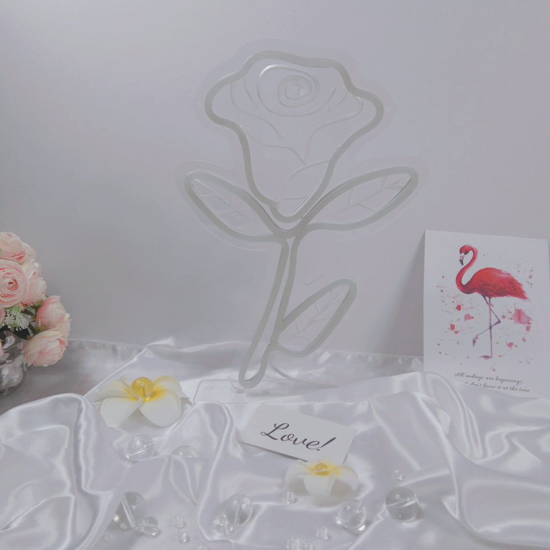 "Rose Flower" Desk LED Neon Sign