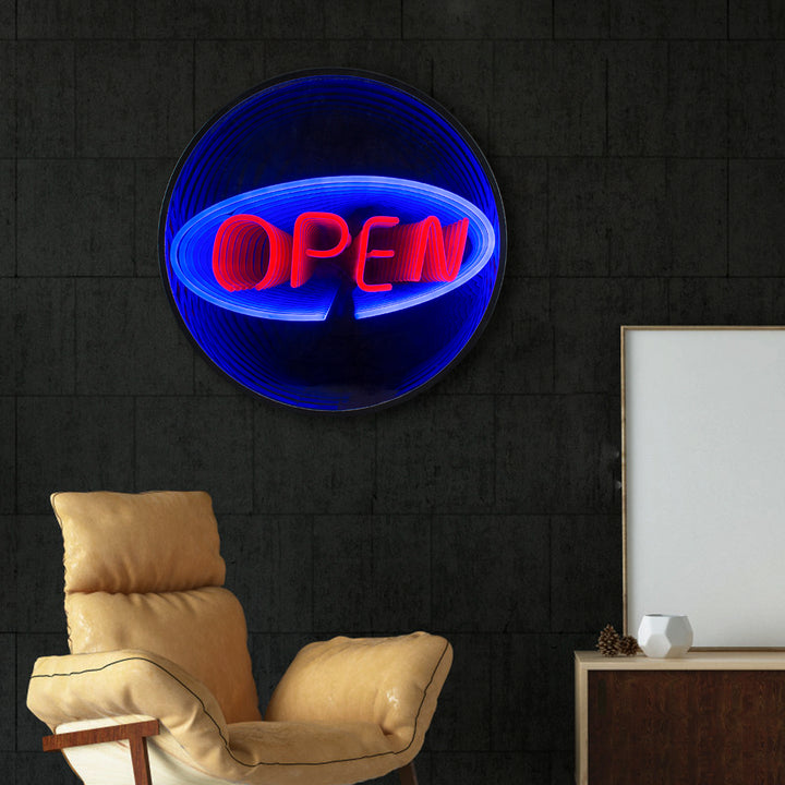 "Shop Open" 3D Infinity LED Neon Sign