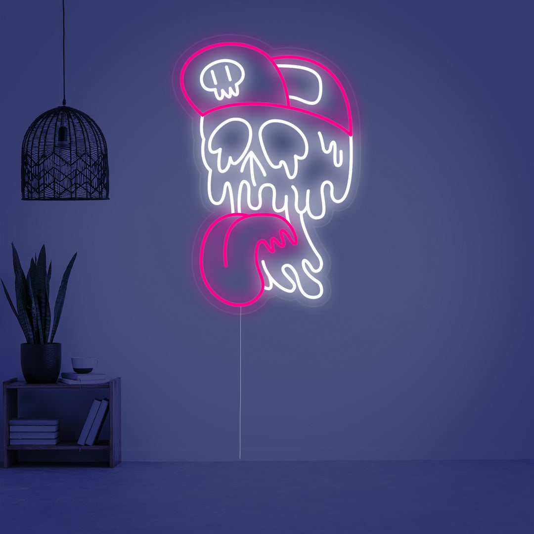 "Skull Melting" Neon Sign