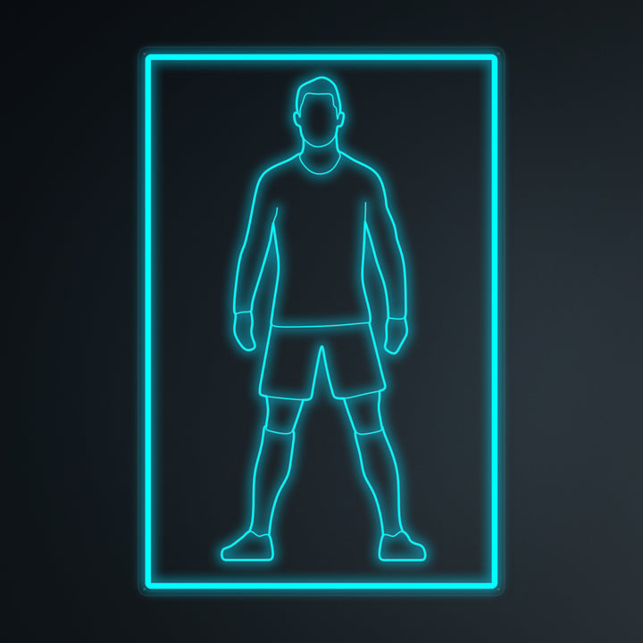 "Sports Football Soccer Player 7" Mini Neon Sign