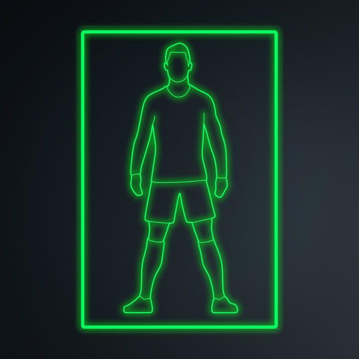 "Sports Football Soccer Player 7" Mini Neon Sign