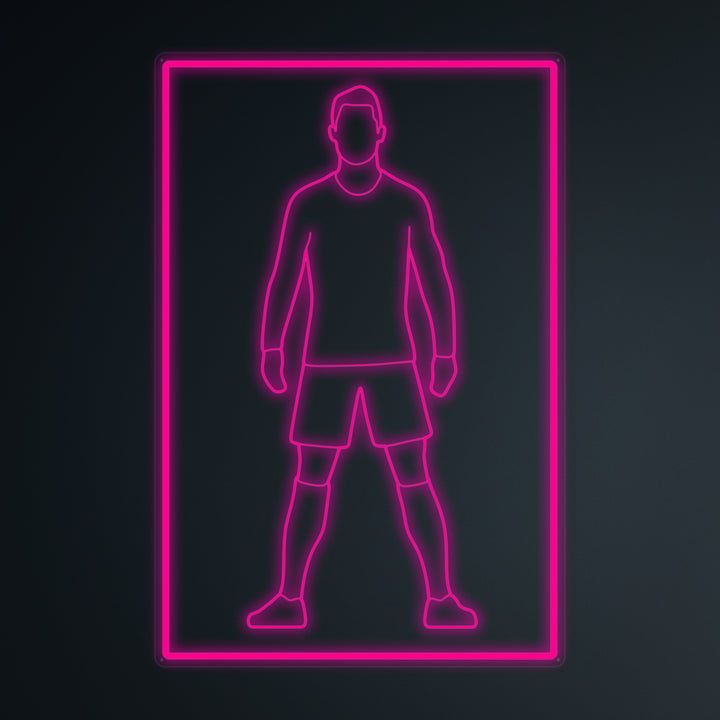 "Sports Football Soccer Player 7" Mini Neon Sign