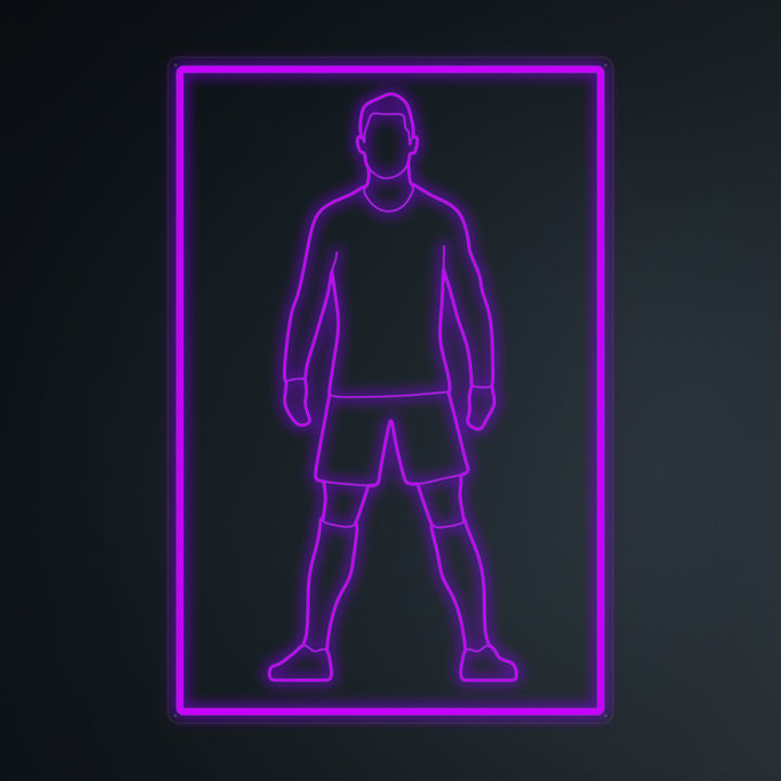 "Sports Football Soccer Player 7" Mini Neon Sign