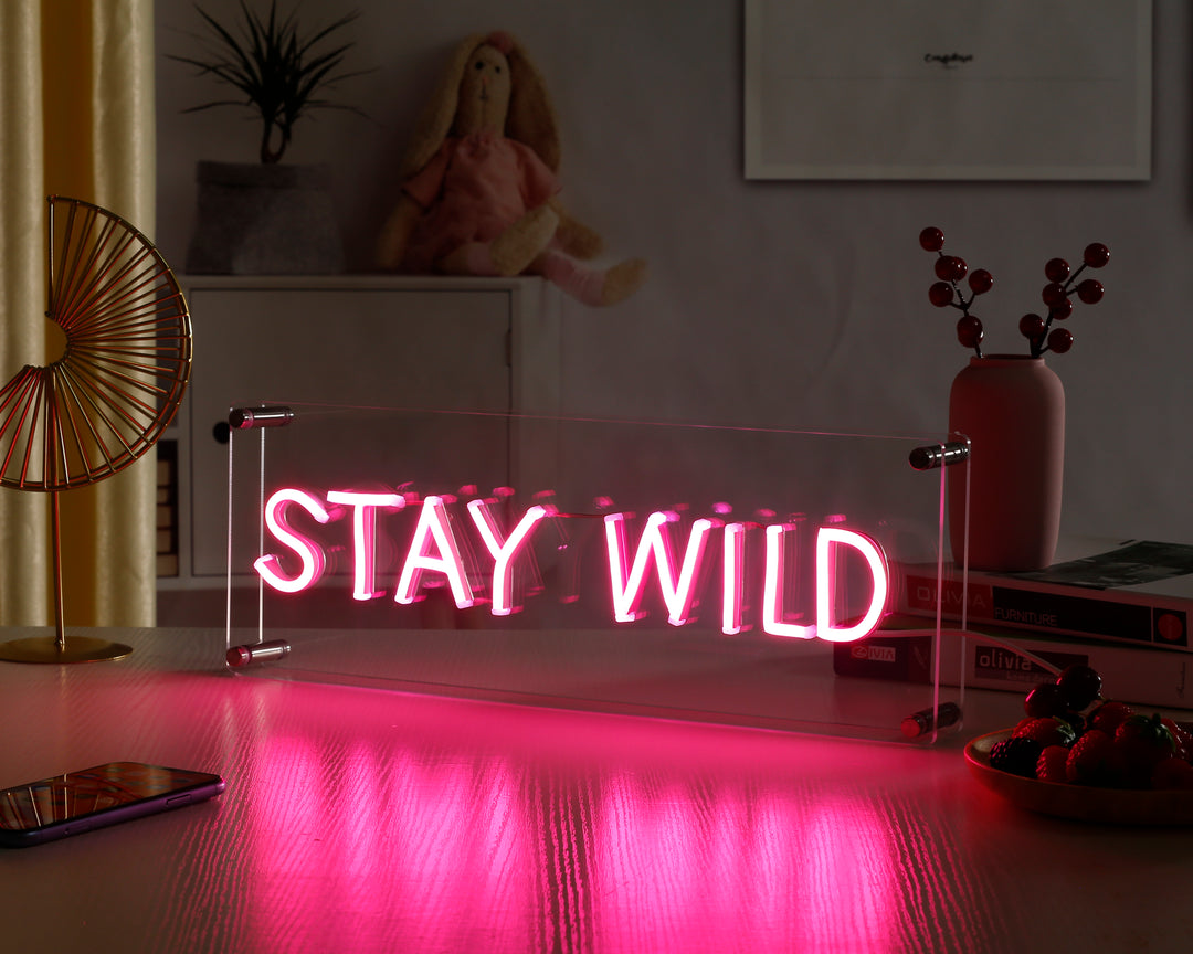 "Stay Wild" Desk LED Neon Sign