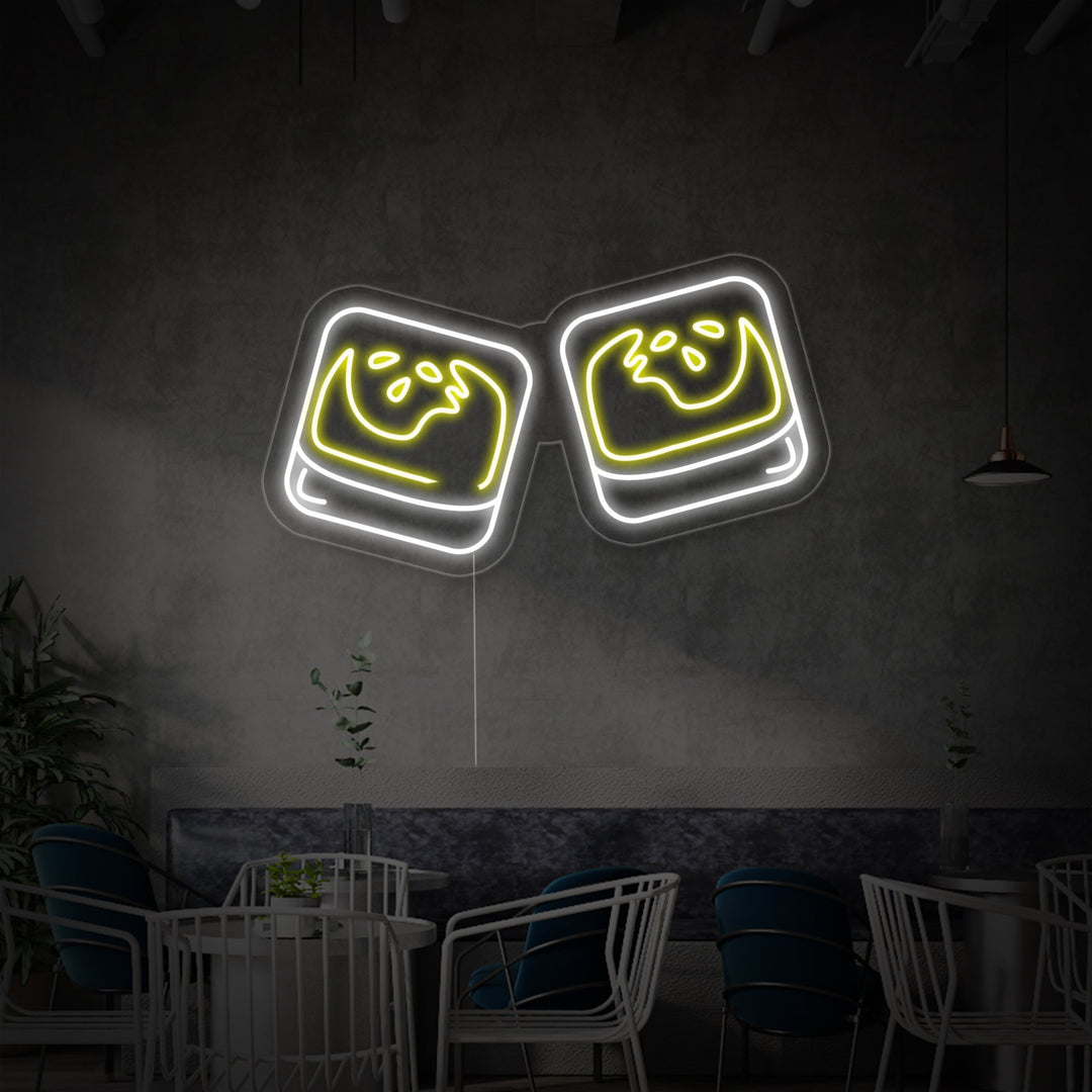 "Two Clinking Scotch" Neon Sign
