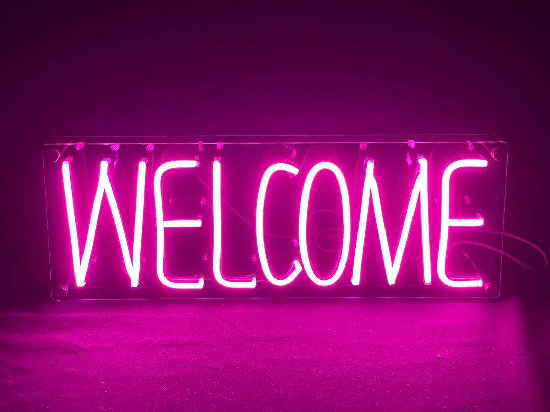 "Welcome" Desk LED Neon Sign
