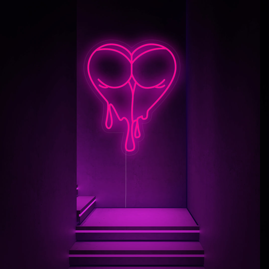 "Wet Ass Melting Heart" Neon Sign