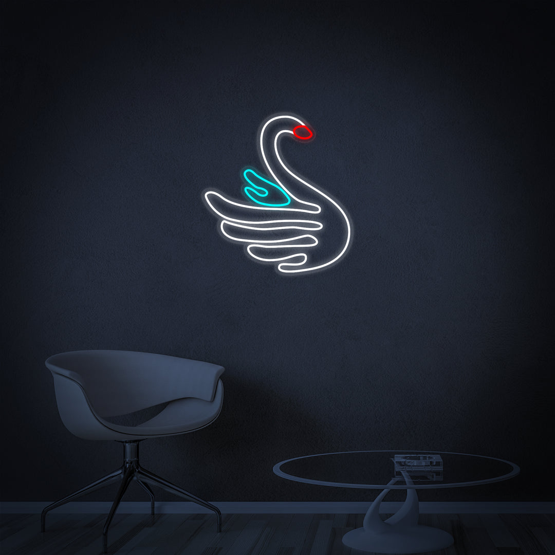 "White Swan" Neon Sign