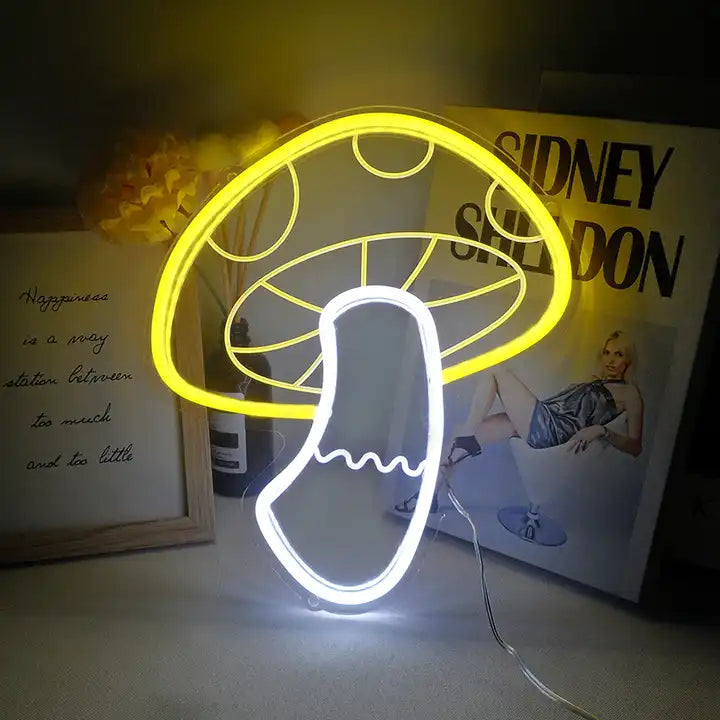 "Unique Mushroom" Mini Neon Sign