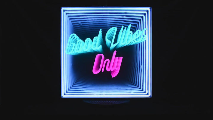 "Good Vibes Only" 3D Infinity LED Neon Sign