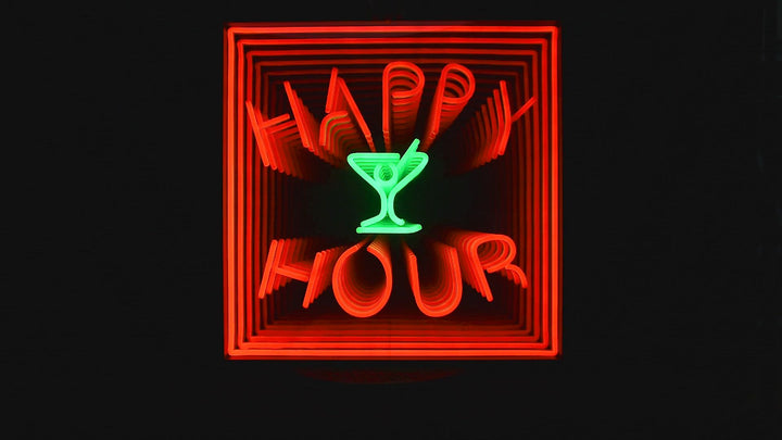 "Happy Hour, Bar Decor" 3D Infinity LED Neon Sign