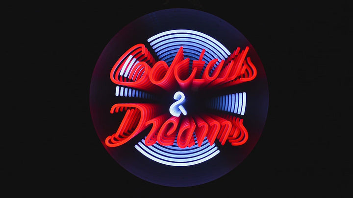 "Cocktails Dreams" 3D Infinity LED Neon Sign