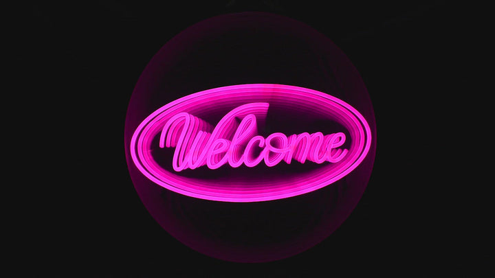 "Welcome" 3D Infinity LED Neon Sign