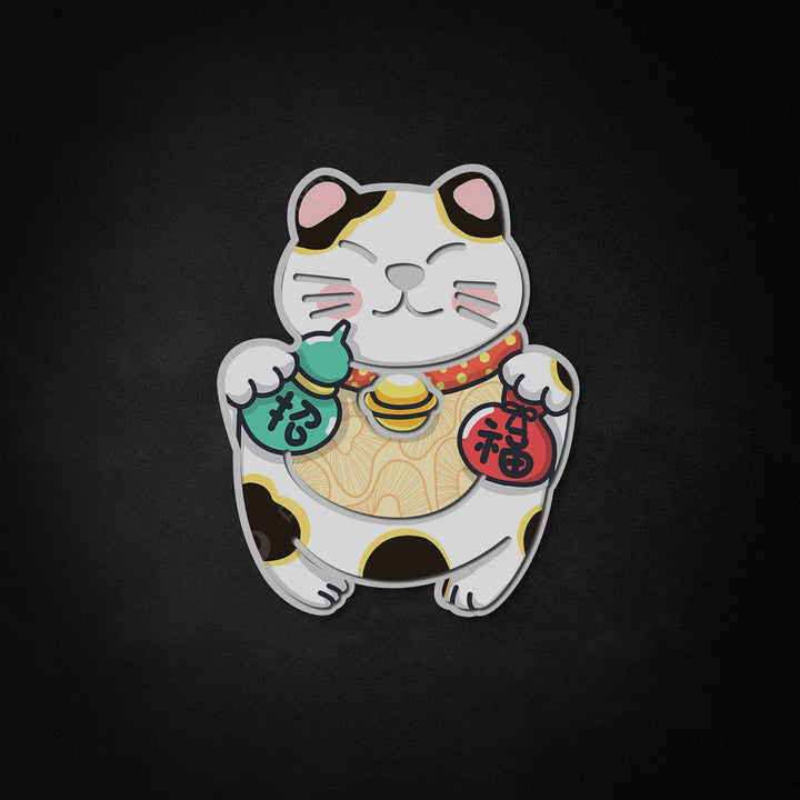 "Lucky Cat" Neon Like Sign