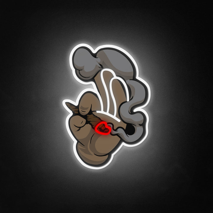 "Smoking Weed With Hands" Neon Like Sign
