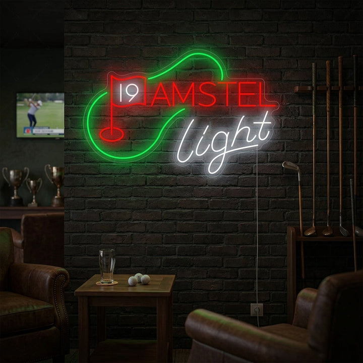 "19th Hole Golf Beer" Neon Sign