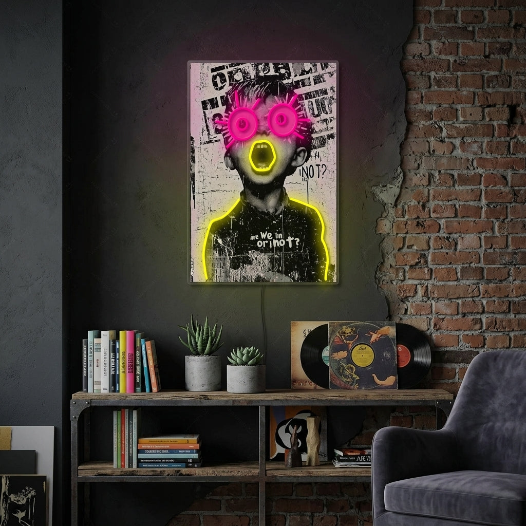 "Are We In or Not?" Neon Sign
