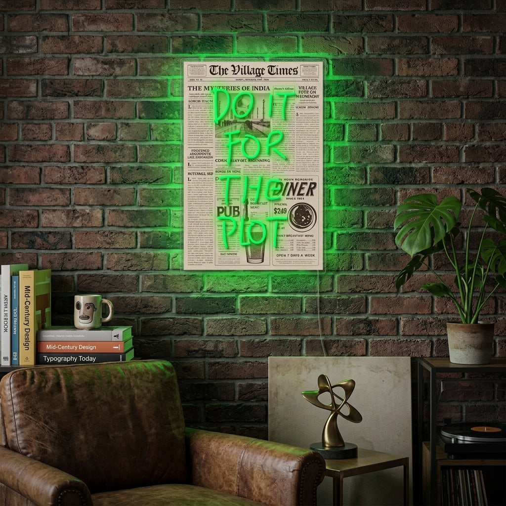 "DO IT FOR THE PLOT" Neon Sign
