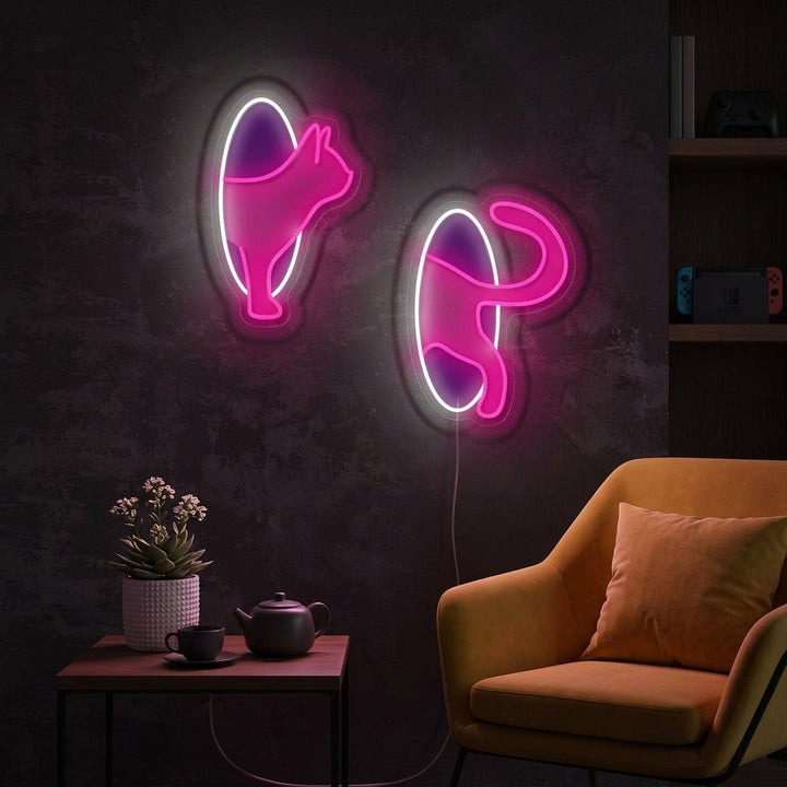 "Cat in Portal" Neon Sign