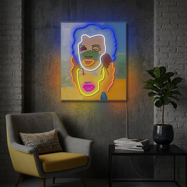 "Double Portrait" Neon Sign