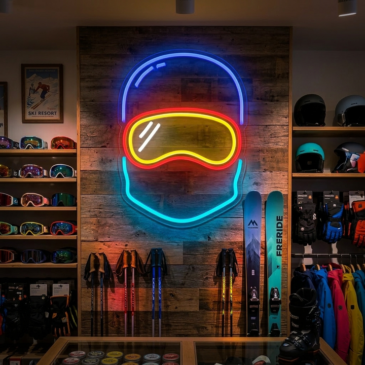 "Snowboarder Snow Man" Neon Sign