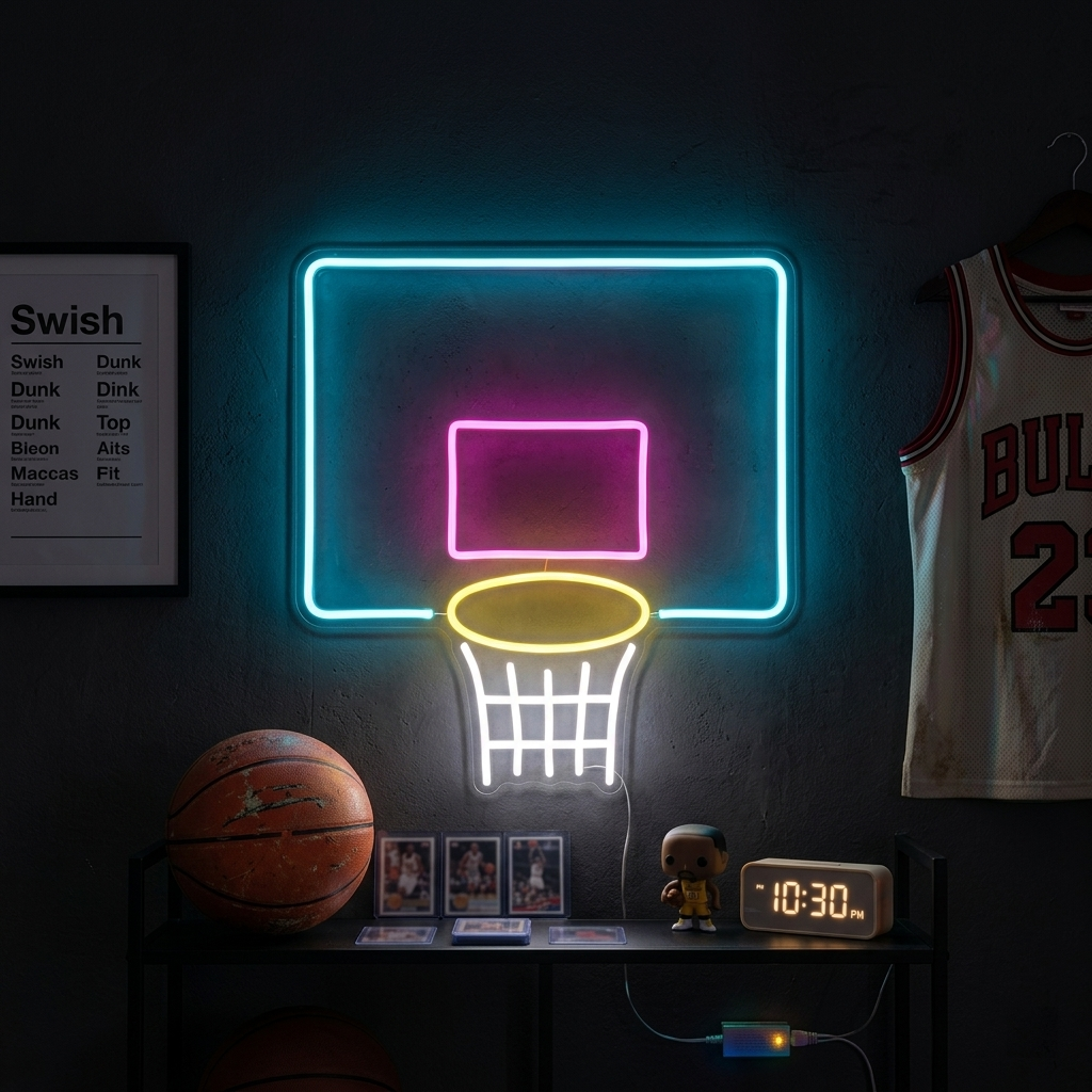 "Basketball Board Net" Neon Sign