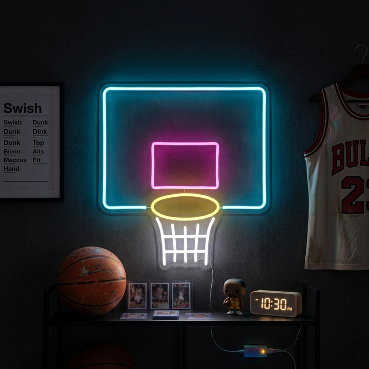 "Basketball Board Net" Neon Sign
