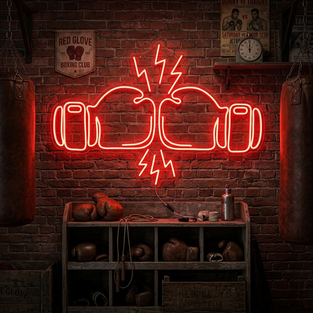 "Fighting Boxing" Neon Sign