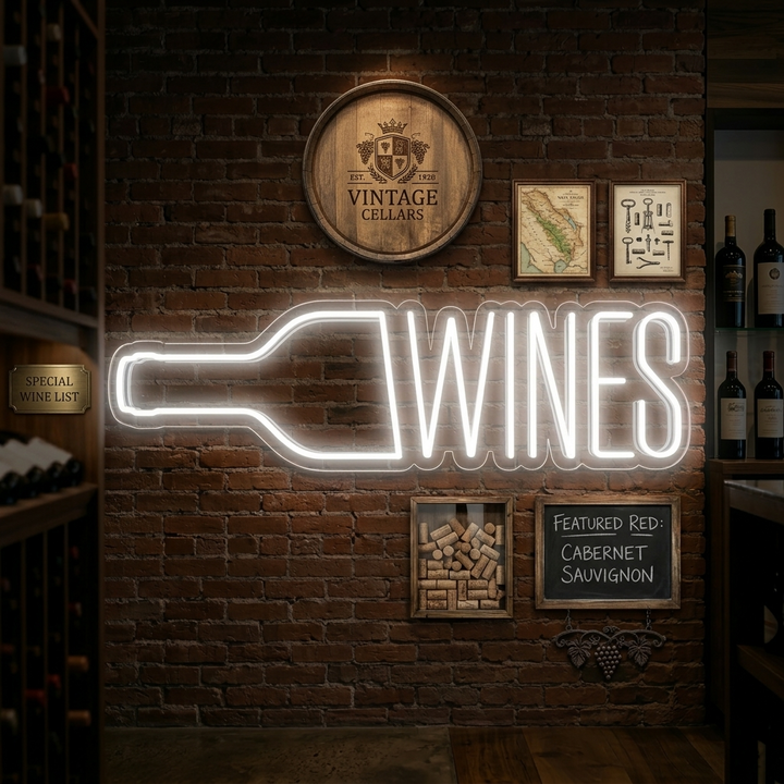 "Wine Bottle Bar" Neon Sign