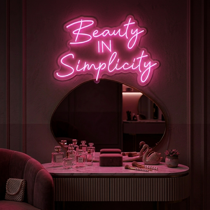 "Beauty in Simplicity" Neon Sign