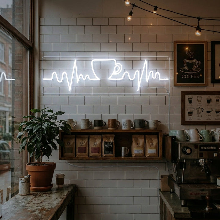 "Coffee Heartbeat" Neon Sign