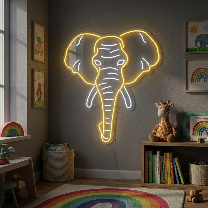 "Elephant Head" Neon Sign