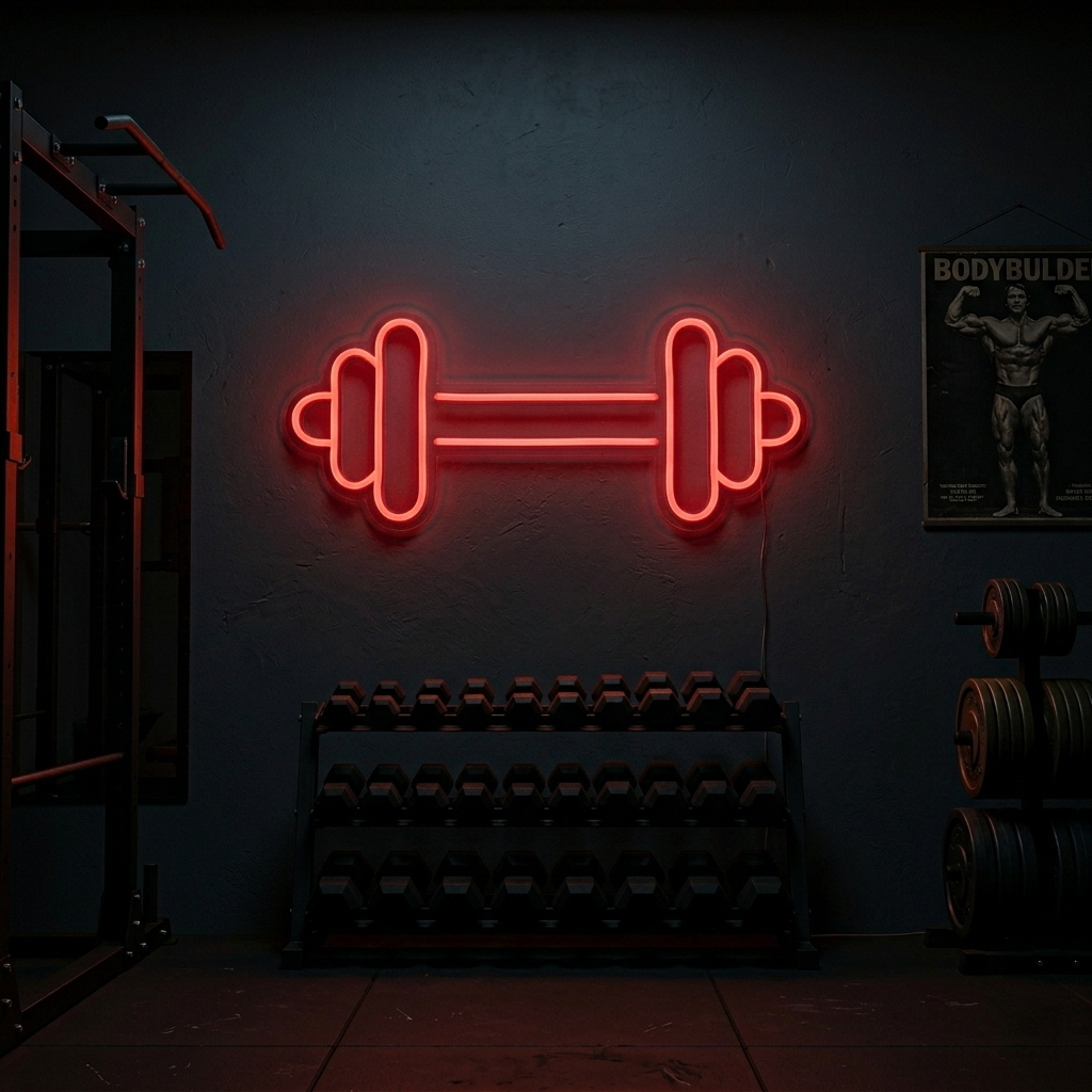 "Dumbbell Barbell Gym, Gym Decor, Fitness Decor" Neon Sign