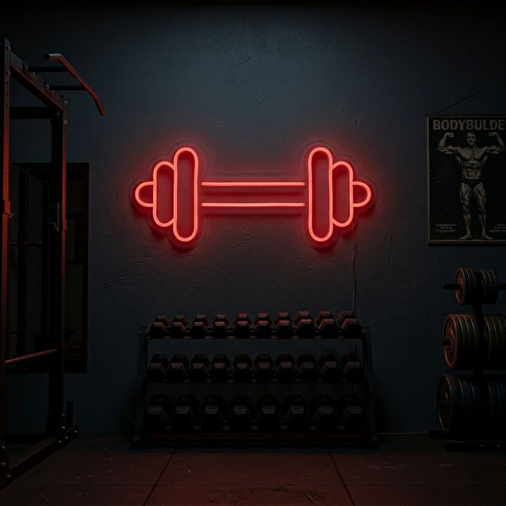 "Dumbbell Barbell Gym, Gym Decor, Fitness Decor" Neon Sign