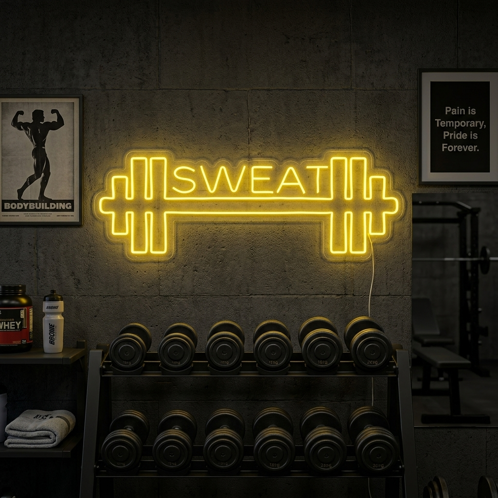 "Custom Your Text Gym, Custom Fitness, Custom Gym" Neon Sign