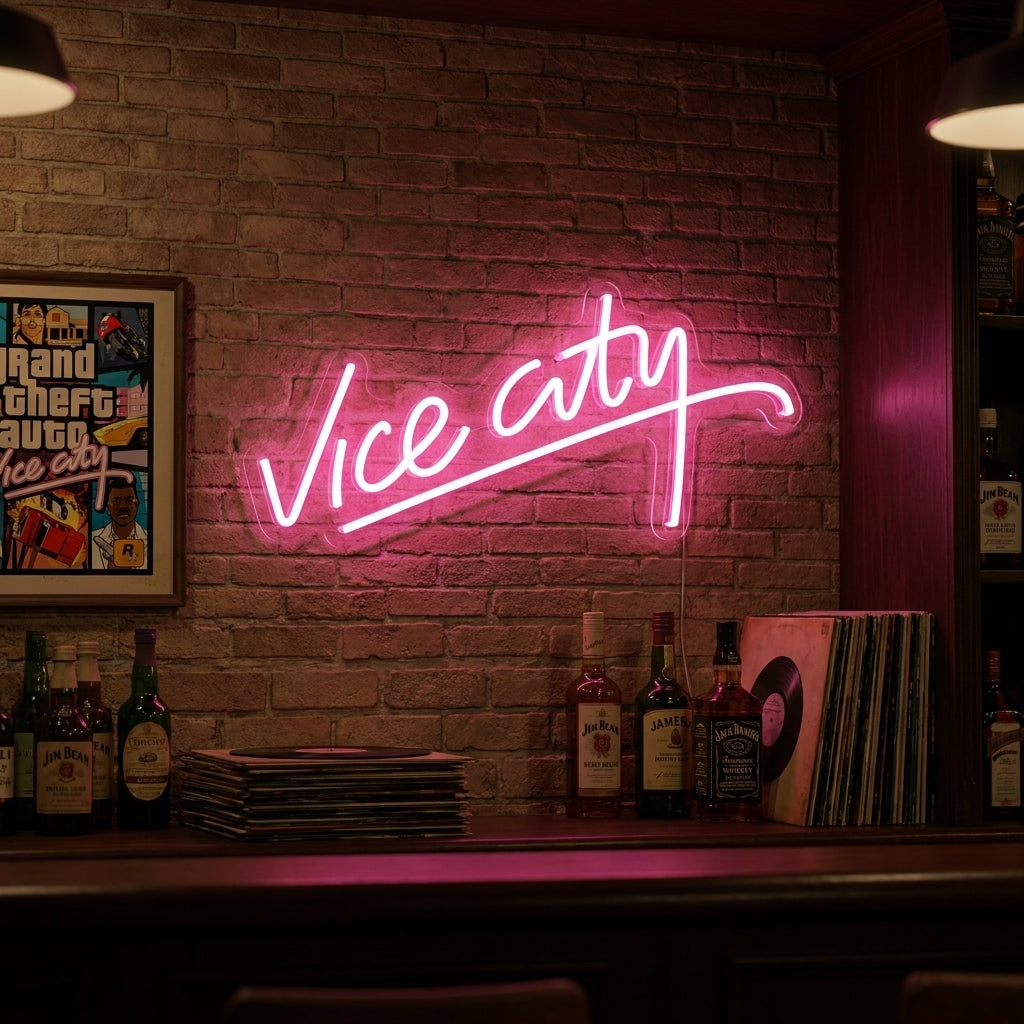 "Vice City, Game Room Decor" Neon Sign