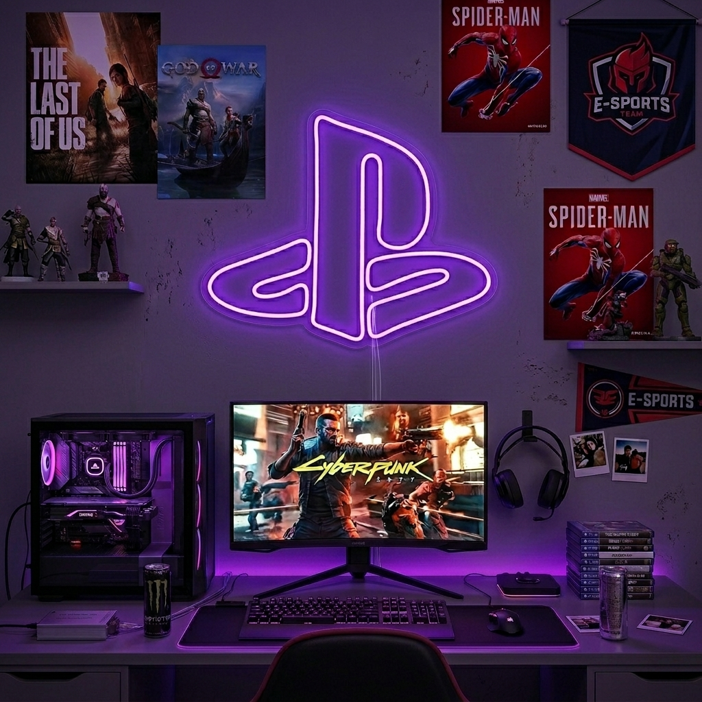 Gaming Console Symbol Neon Sign