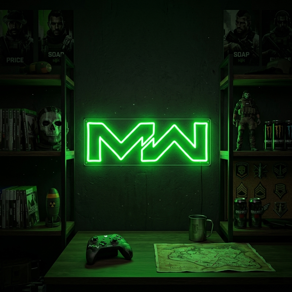 Modern Warfare Neon Sign, Gamer Room Decor