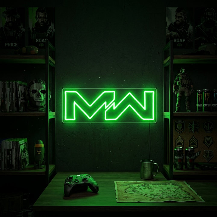 Modern Warfare Neon Sign, Gamer Room Decor