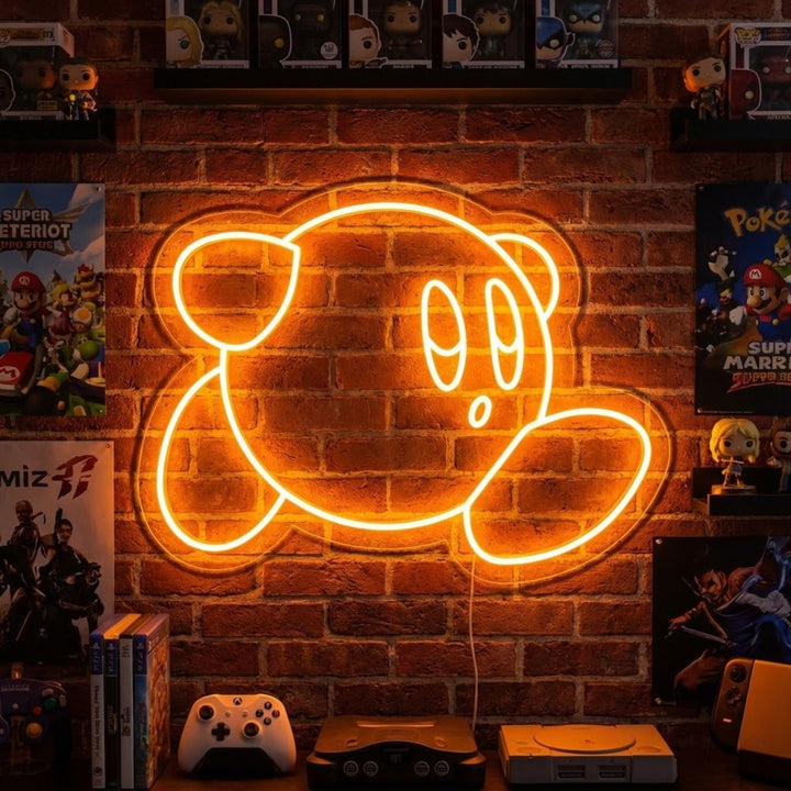 Cute Round Game Character Neon Sign