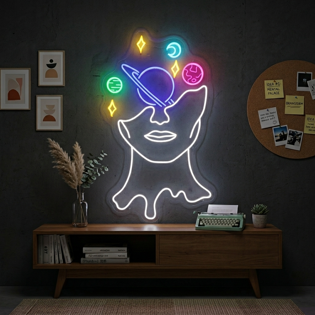"Galaxy Brain" Neon Sign