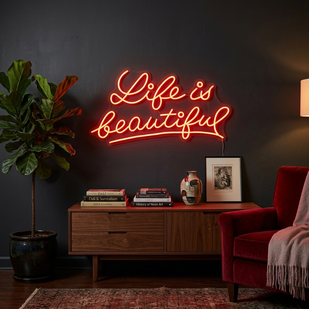 "Life is Beautiful" Neon Sign