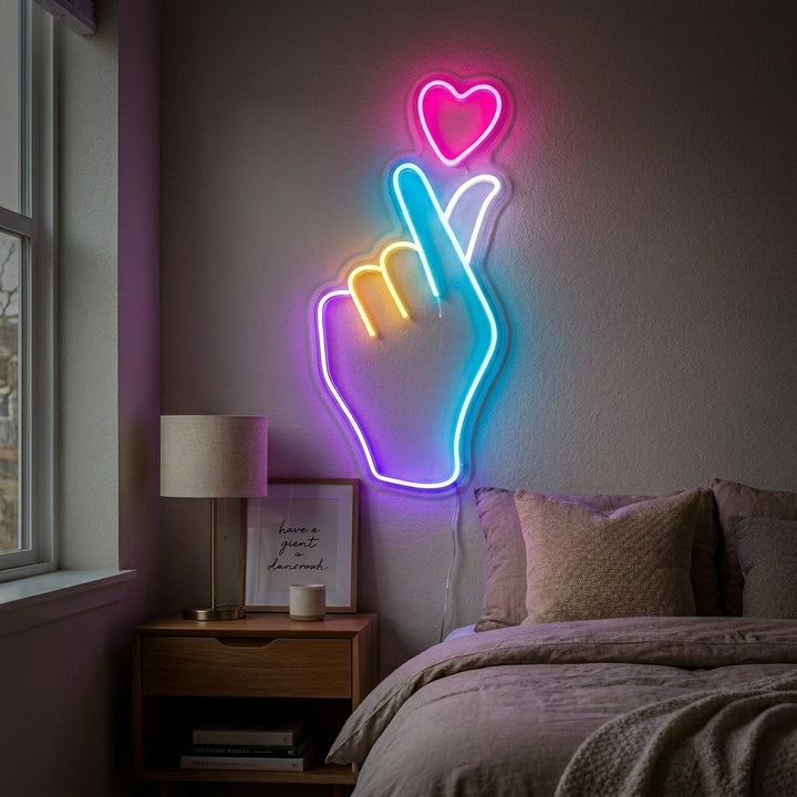 "Hand Heart" Neon Sign