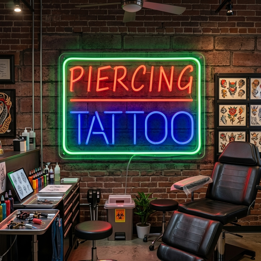 "Piercing Tattoo" Neon Sign