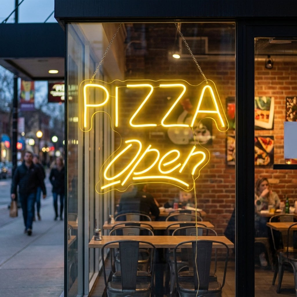 "Pizza Open" Neon Sign