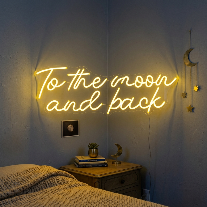 "To The Moon and Back" Neon Sign